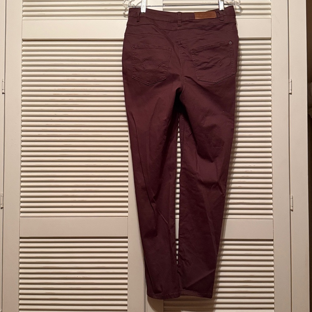 MADELEINE High Waist 3 Button Brown Skinny Jeans - Picture 2 of 7